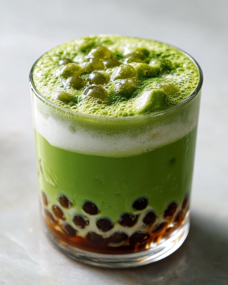 Matcha Bubble Tea with Brown Sugar - detail 1
