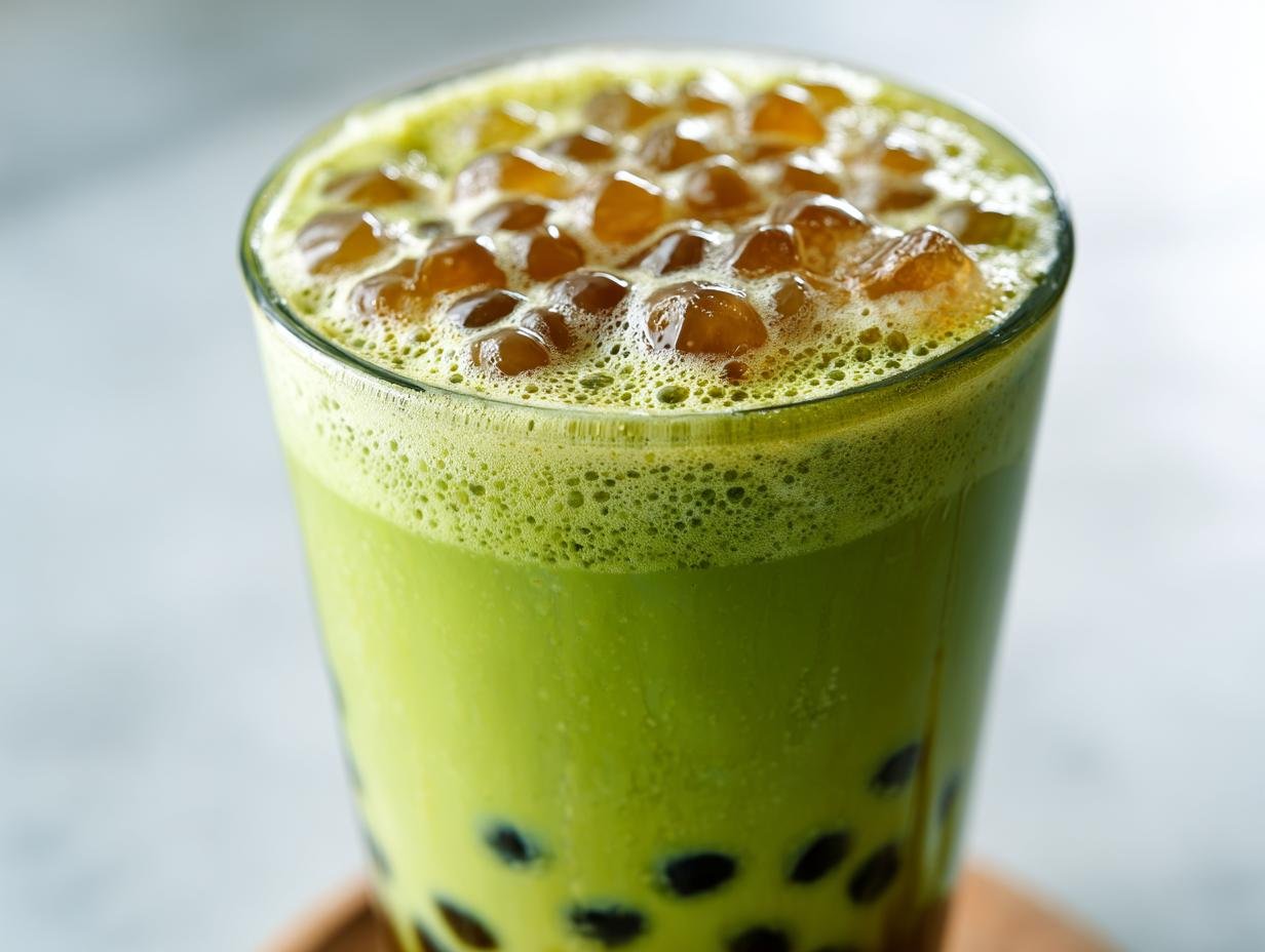 Matcha Bubble Tea with Brown Sugar
