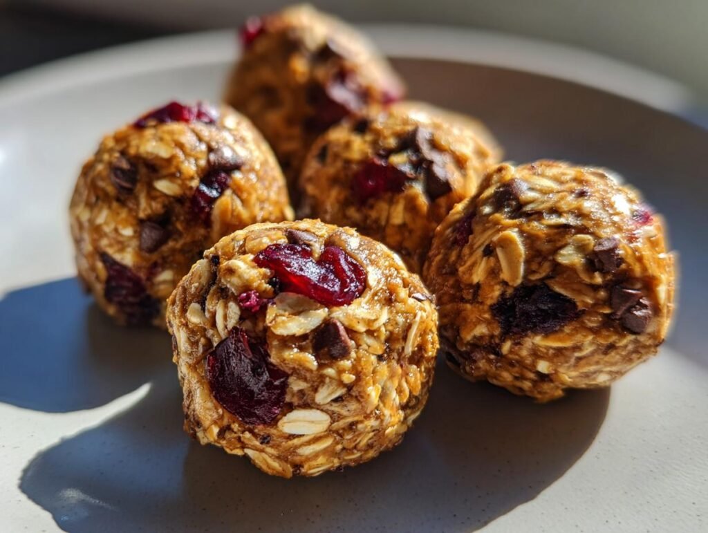 No-Bake Blueberry Oatmeal Energy Bites Snack Idea