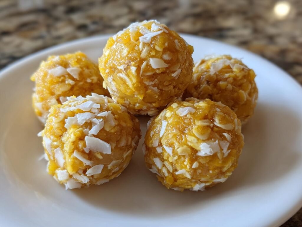No-Bake Pineapple Oatmeal Energy Bites Snack Idea