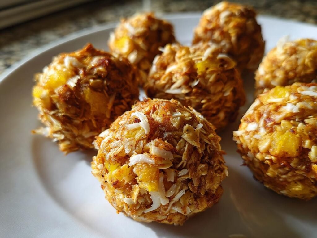 No-Bake Pineapple Oatmeal Energy Bites Snack Idea