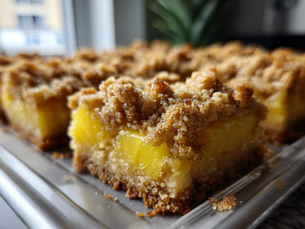 Pineapple Crumble Dessert Bars for Spring
