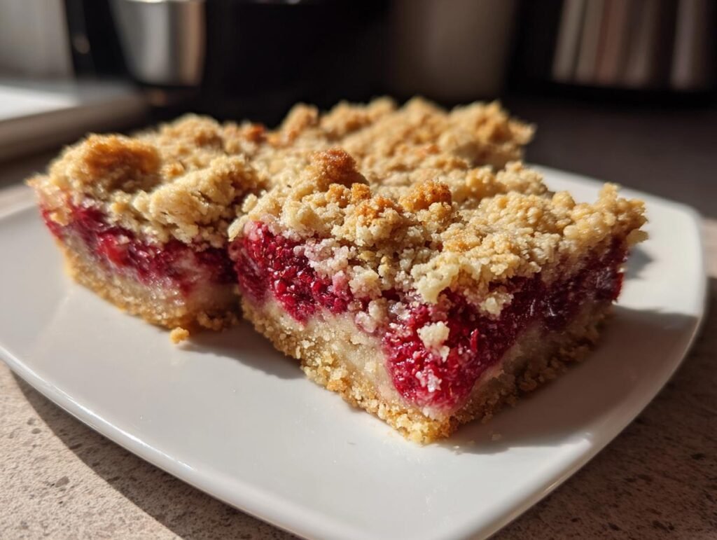 Raspberry Crumble Dessert Bars for Spring