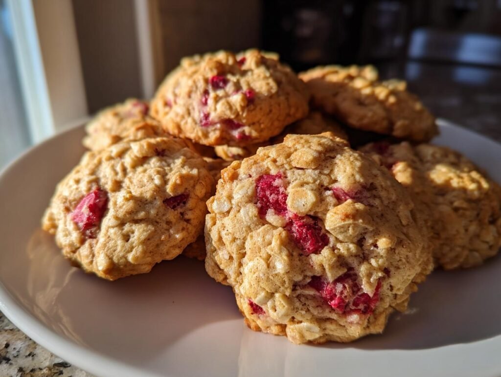Soft Strawberry Baked Oats Cookies Everyone Loves