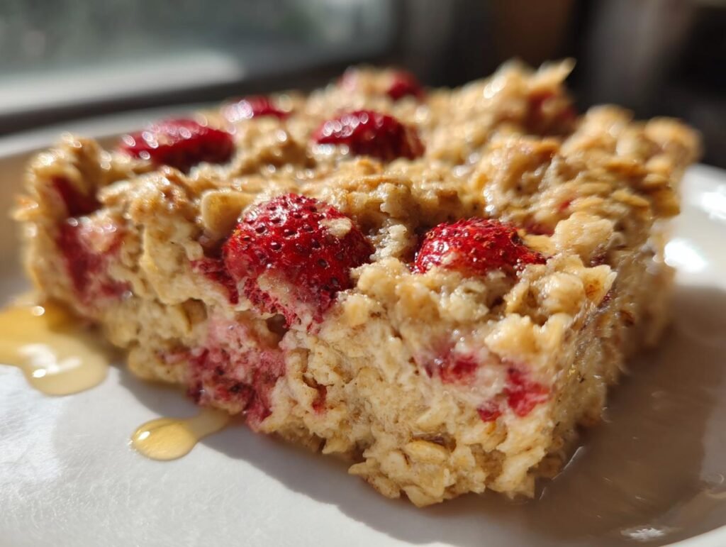 Soft Strawberry Baked Oats Simple and Delicious