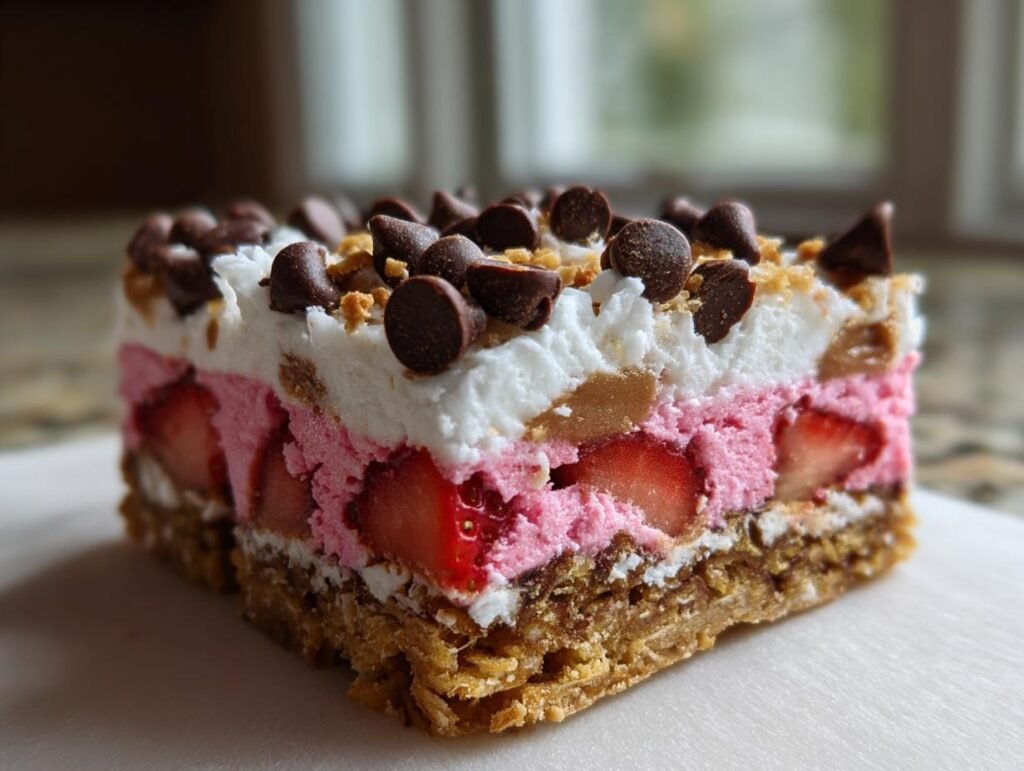 Soft Strawberry No Bake Bars Simple and Delicious