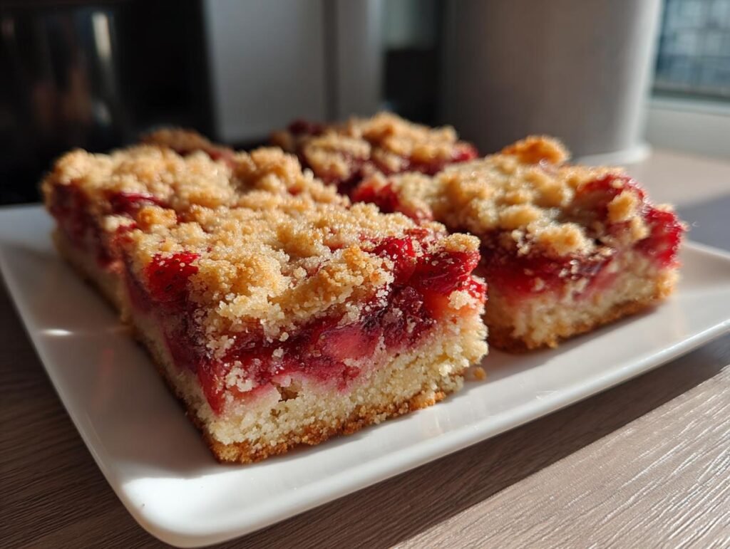 Strawberry Crumble Dessert Bars for Spring