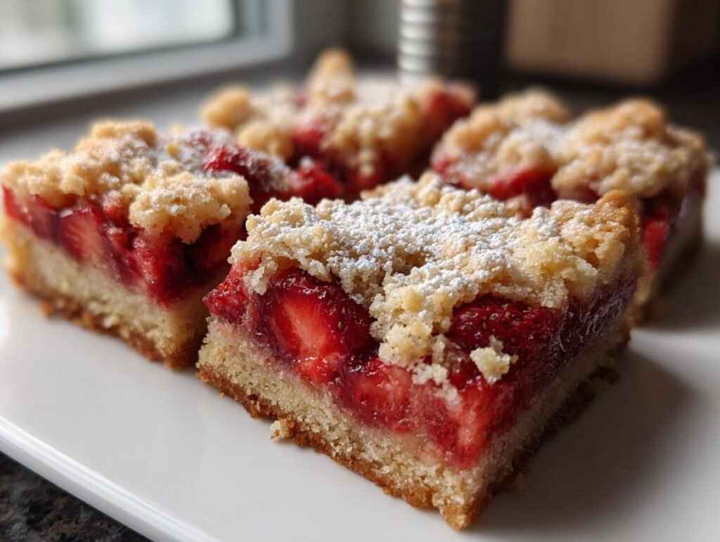 Strawberry Crumble Dessert Bars for Spring