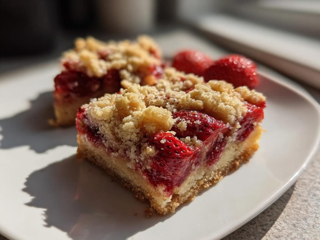 Strawberry Crumble Dessert Bars for Spring