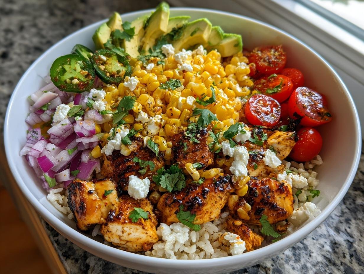 Street Corn Chicken Rice Bowl
