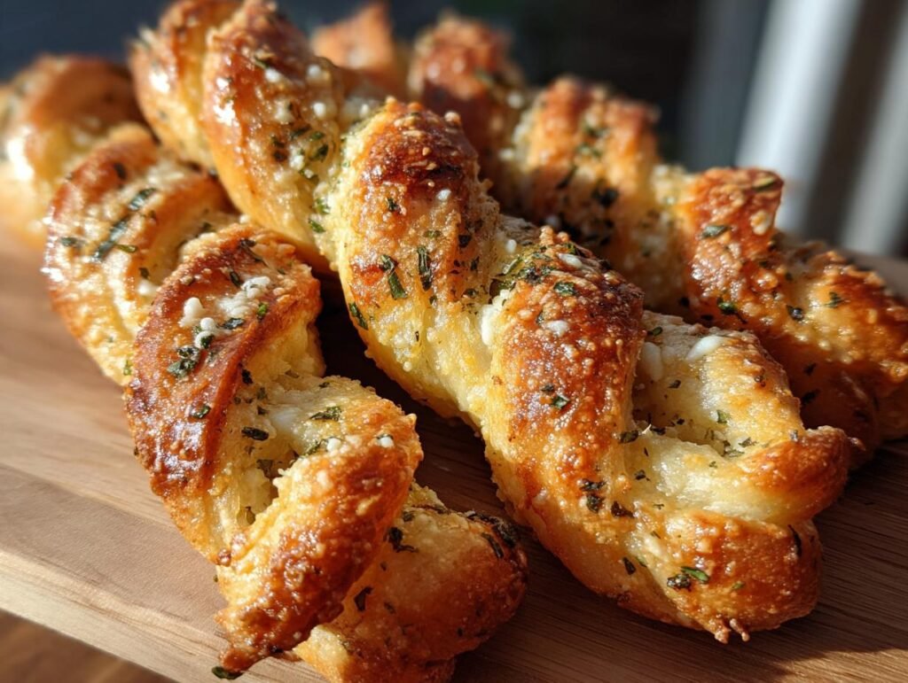 Irresistible Golden Garlic Bread Twists